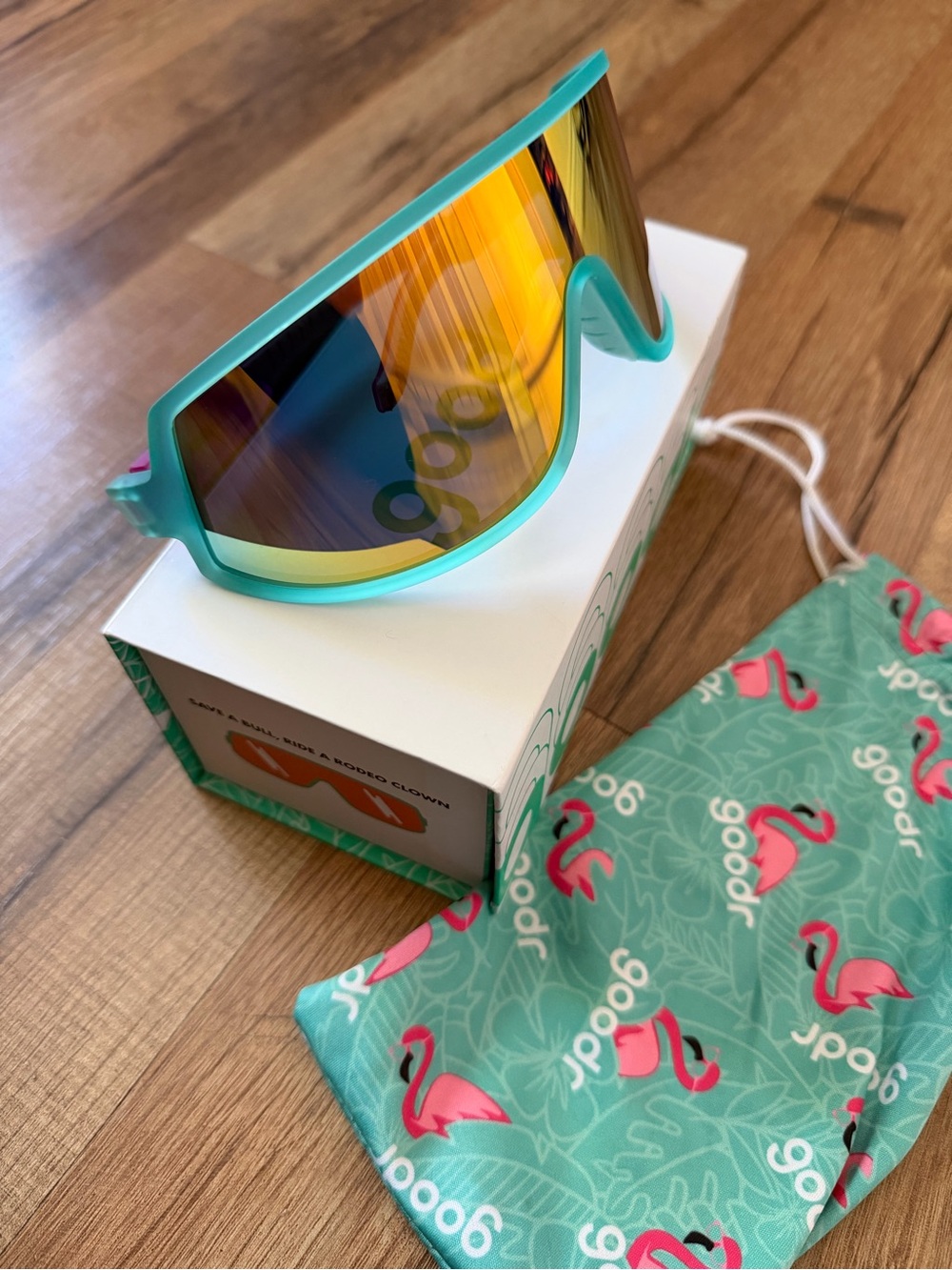goodr Turquoise & Pink Shield Sunglasses - Picture 7 of 10